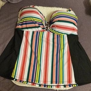 Cacique Swim Multi Striped Swim Top (42DDD)